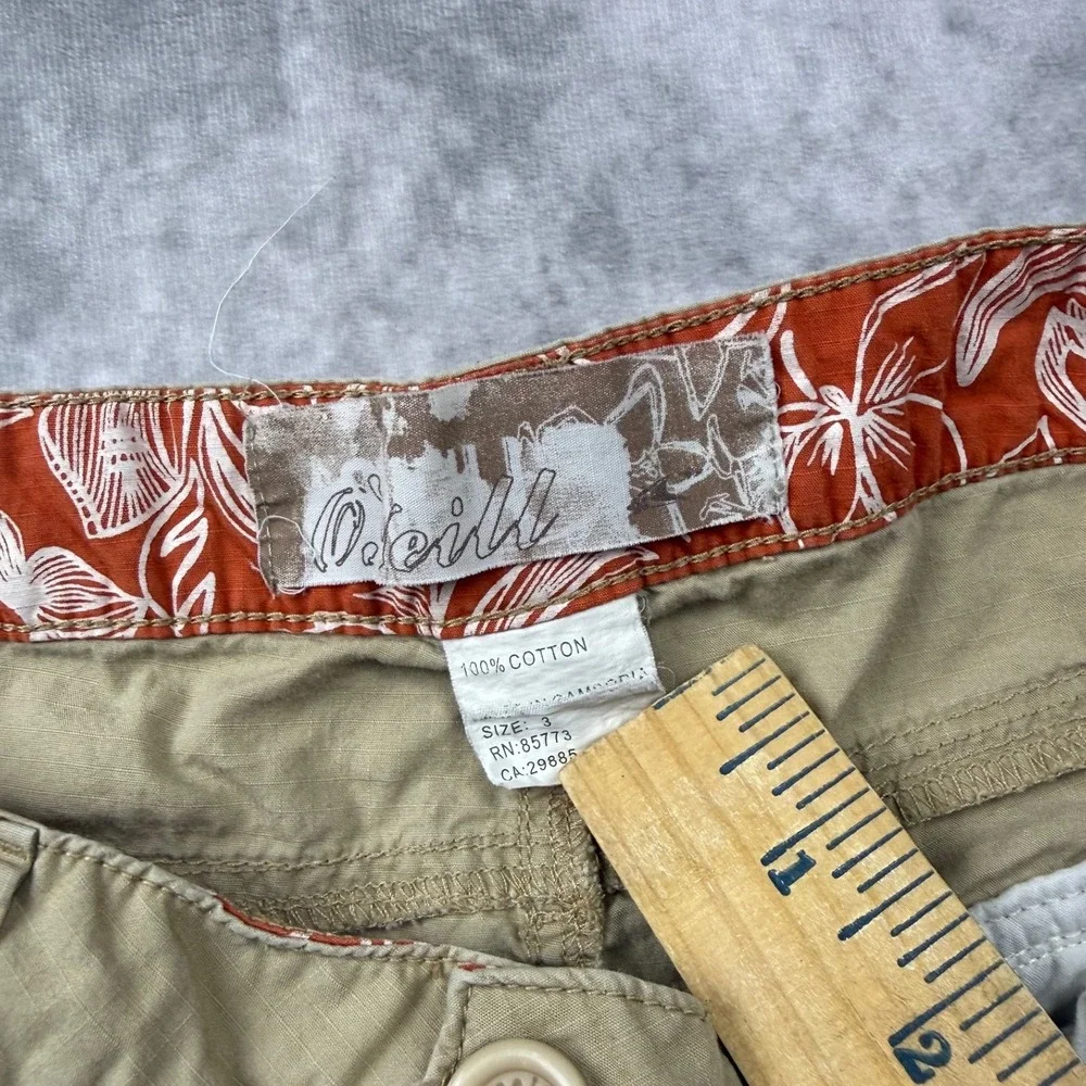 ONeill Womens Khaki Ripstop Cotton Utility Shorts Tan Size 3